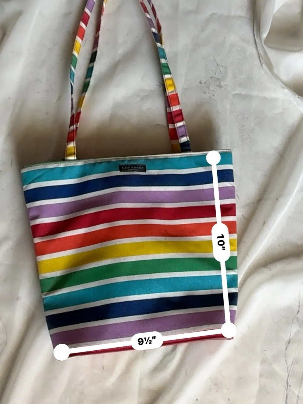 RARE Kate Spade Striped Multicolor Canvas Tote Bag